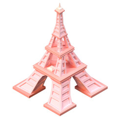 Eiffel tower isometric view illustration in 3D design