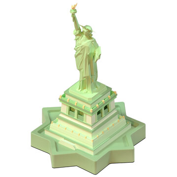 Statue Of Liberty Isometric View Illustration In 3D Design