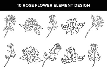 Rose flower ornament element design