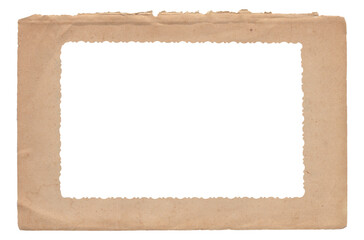 White frame with Old vintage rough torn paper texture