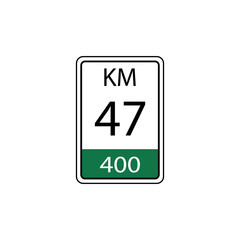 A vector in the form of a symbol or icon in the form of a kilometer traffic sign