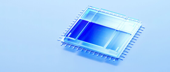 3D rendering of cyberpunk AI. Circuit board. Technology background. Central Computer Processors CPU and GPU concept. Motherboard digital chip. Tech science background.