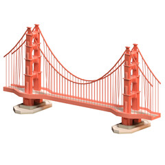 Golden gate bridge perspective view illustration in 3D design