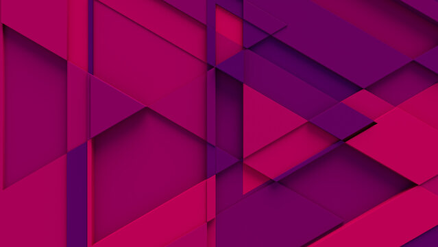 Pink and Purple Tech Background with a Geometric 3D Structure. Clean, Minimal design with Simple Futuristic Forms. 3D Render.