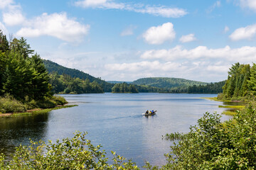 Beautiful view of the Wapizagonke lake in La Mauricie national park, Canada