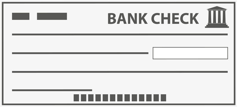 Empty blank bank check