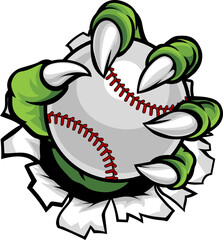 Monster or animal claw holding Baseball Ball