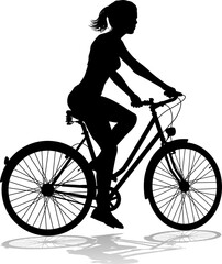 Woman Bike Cyclist Riding Bicycle Silhouette