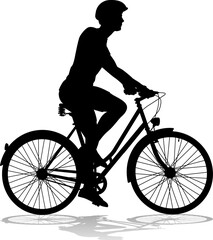 Obraz premium Bike and Bicyclist Silhouette