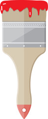 Red paintbrush isolated