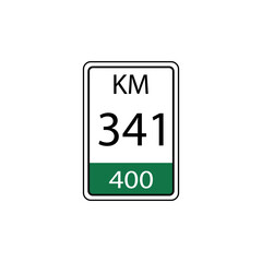 A vector in the form of a symbol or icon in the form of a kilometer traffic sign