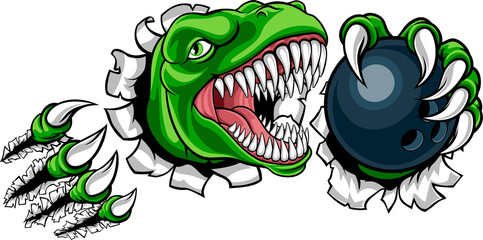Dinosaur Bowling Player Animal Sports Mascot © Christos Georghiou
