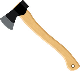 Axe, ax, hatchet with wooden handle