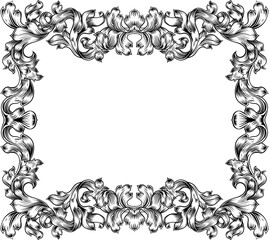 Frame Border Pattern Filigree Scroll Leaf Vintage