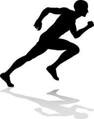 Silhouette Runner Sprinting or Running