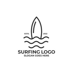 Surfing logo vector. Beach logo