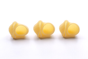 small composition of pasta on white background