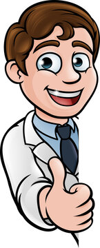 recommend clip art: Scientist Cartoon Character Thumbs Up Sign