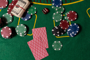 A Casino Black Jack table