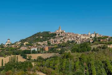 Fototapeta na wymiar Panoramic view of Todi, Perugia, Italy, on a sunny day