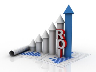 3d rendering Stock market online business concept. business Graph 
