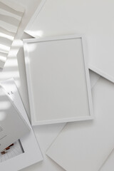 White Frames Art Mockup  Sunlight 