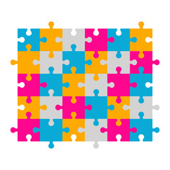 5x6 colorful jigsaw puzzle template vector design