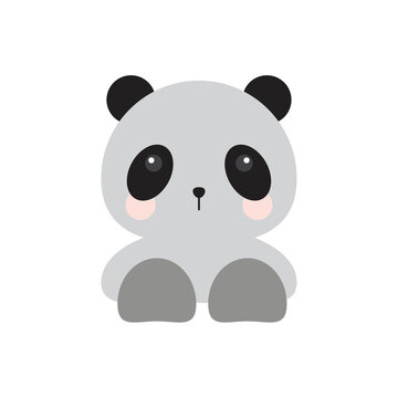 Simple and solid panda doll icon