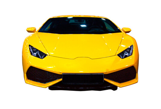 Luxury Italian supercar. Front view. Transparent background.