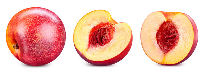 Ripe fresh peach clipping path. Peach isolated on white background