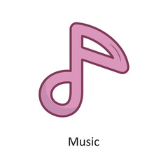 Music Filled outline Icon Design illustration. Media Control Symbol on White background EPS 10 File