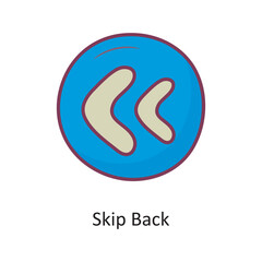  Skip Back Filled outline Icon Design illustration. Media Control Symbol on White background EPS 10 File