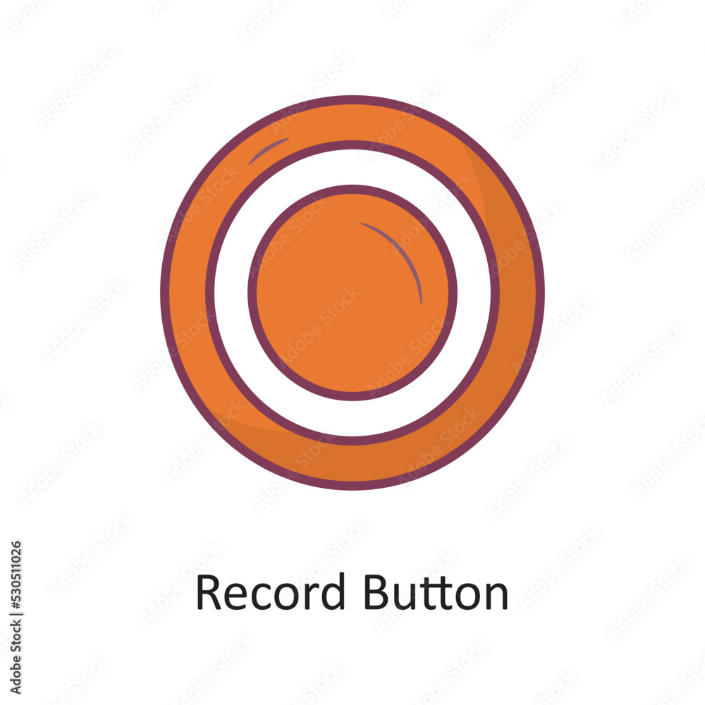 Poster Record Button Filled outline Icon Design illustration. Media Control Symbol on White background EPS 10 File