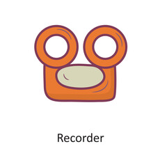 Recorder Filled outline Icon Design illustration. Media Control Symbol on White background EPS 10 File