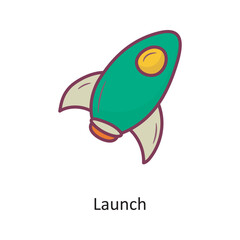 launch Filled outline Icon Design illustration. Media Control Symbol on White background EPS 10 File