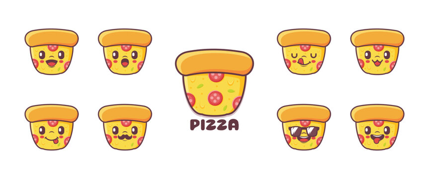 Pizza cartoon. fast food vector illustration