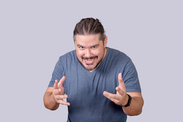 A devious man explaining his despicable master plan. A villainous and evil looking guy scheming.