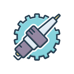 Color illustration icon for automobiles