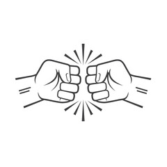 Fototapeta premium illustration of martial art, hands clenched, vector art.