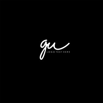 gu, gu letter logo, hand written gu logo, hand written logo