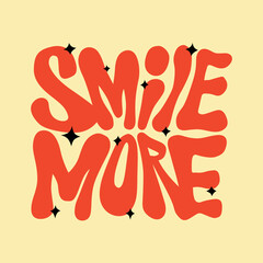 Fototapeta premium smile more.vector illustration.modern typography design perfect for poster,greeting card,t-shirt,banner,sticker,etc.hand drawn font. 