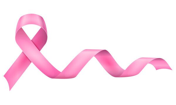 pink silk shiny ribbon in support of breast cancer disease vector illustration