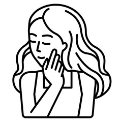 woman doing skin care routine line icon