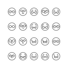Spectacles, eyeglasses shape line illustration