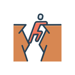 Color illustration icon for brave