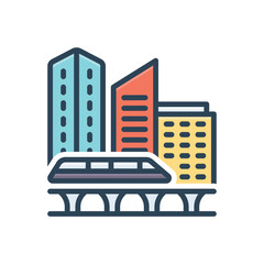 Fototapeta premium Color illustration icon for countries