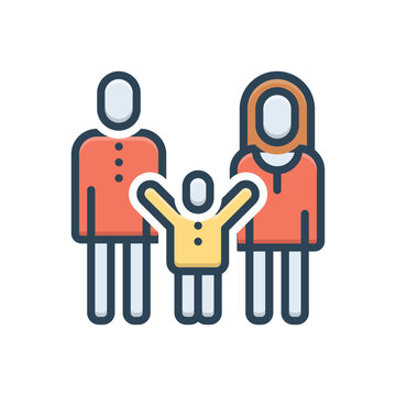 Color illustration icon for parent