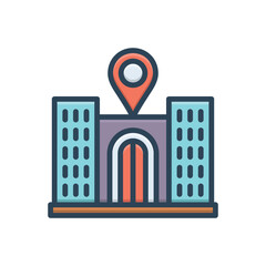 Color illustration icon for visiting