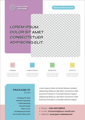 Multipurpose Flyer Template Resources, perfect use for brocures, poster, pamphlet, or any other marketing purpose, available in soft color - Style 2 