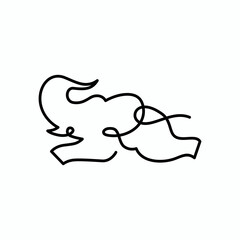 Elephant continuous line Jumping Logo vector Icon Illustration